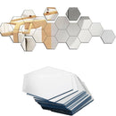 Kit Espelho Decorativo Hexagonal 10 Peças Acrílico 12x10cm
