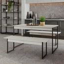 Mesa de Jantar com 2 Bancos Estilo Industrial
