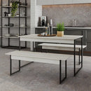 Mesa de Jantar com 2 Bancos Estilo Industrial