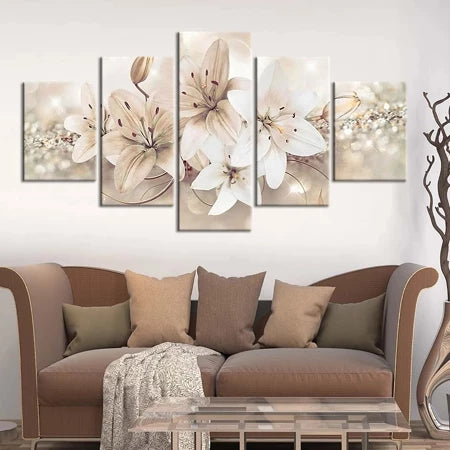 Conjunto de Quadros Lírios Elegantes