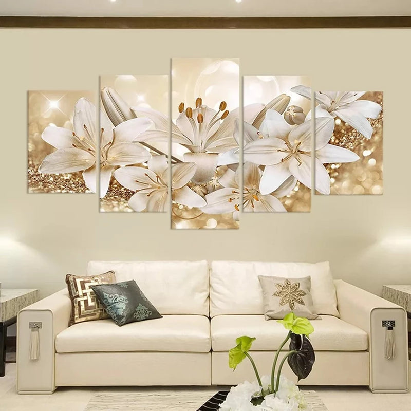 Conjunto de Quadros Lírios Elegantes