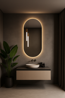 Espelho de Parede Oval com LED