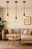 Kit de 10 Pendentes Fio Cabo Vintage Industrial Preto