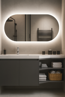 Espelho de Parede Oval com LED