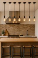 Kit de 10 Pendentes Fio Cabo Vintage Industrial Preto