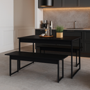 Mesa de Jantar com 2 Bancos Estilo Industrial