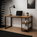 Mesa IronSoul Home Office C/prateleiras De Metal