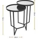 Conjunto de Mesa Lateral Aço Com Espelho Estilo Industrial