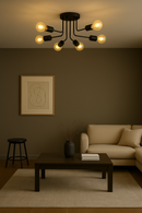 Lustre Sputnik Aranha 6 Braços Luminária Industrial