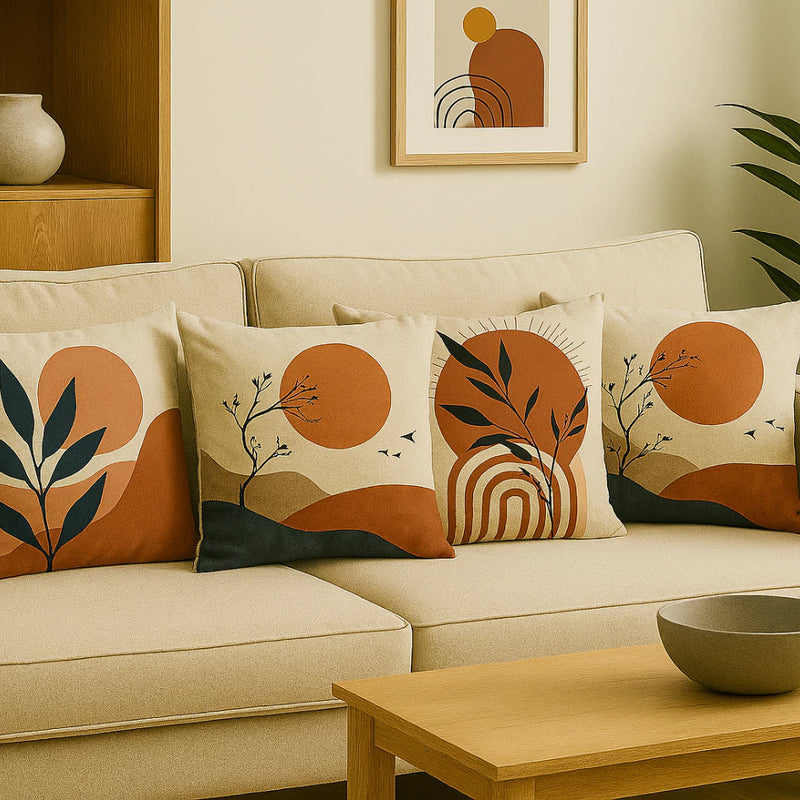 Kit 4 Almofadas Decorativas | Estampa Botânica Abstrata - LarViva