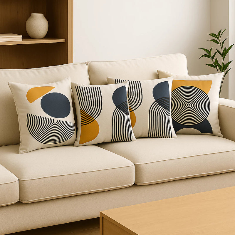 Kit 4 Almofadas Decorativas | Estampa Botânica Abstrata - LarViva