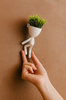 Kit 3 Mini Vasos Alpinistas com Plantas Artificiais