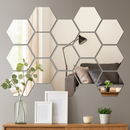 Kit Espelho Decorativo Hexagonal 10 Peças Acrílico 12x10cm