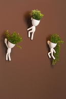 Kit 3 Mini Vasos Alpinistas com Plantas Artificiais