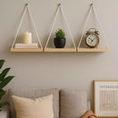 Prateleira Suspensa de Madeira Pinus com Corda