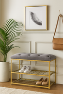 Sapateira Banco 2 Andares com Estofado em Veludo