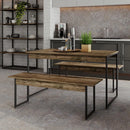 Mesa de Jantar com 2 Bancos Estilo Industrial