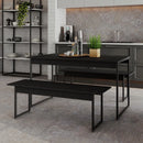 Mesa de Jantar com 2 Bancos Estilo Industrial