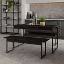 Mesa de Jantar com 2 Bancos Estilo Industrial