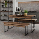 Mesa de Jantar com 2 Bancos Estilo Industrial